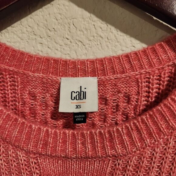 Cabi Elsa Pullover Sweater Crewneck Cable Pink Size XS #4245 Pullover - Picture 7 of 9